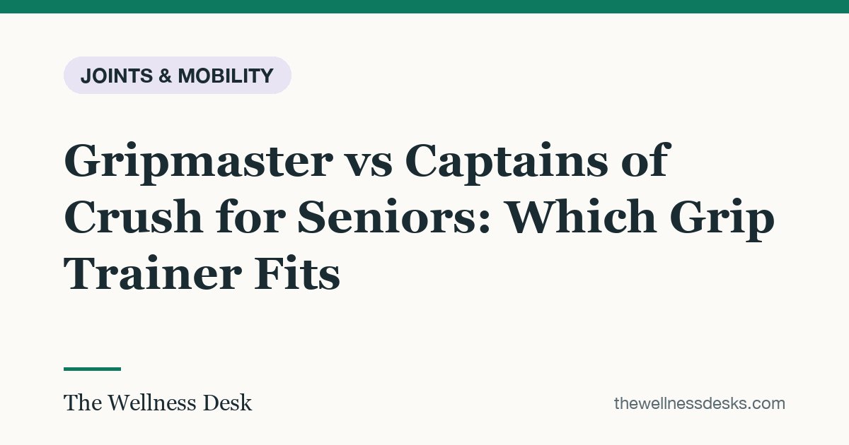 Title card: Gripmaster vs Captains of Crush for Seniors: Which Grip Trainer Fits